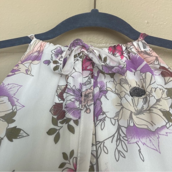 Torrid Womens Halter Keyhole Neck Floral Midi Chiffon Dress Romantic Sz 0 - Picture 4 of 9